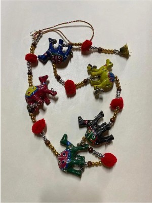 Xml Bayiciniz Tr El Işı 5'li Deve Bereket Sarkaçı, Dekoratif Duvar Süsü, Balkon Bahçe Kapı Dekoru, 87X6 cm