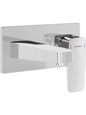 Xml Bayiciniz Tr Root Square A42738 Ankastre Lavabo Bataryası, Sıva Üstü, Krom