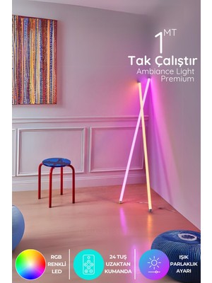 Onerous Rgb Tüp LED Lamba, Uzaktan Kumandalı