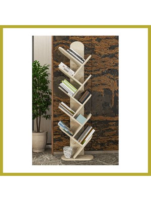 Bezos 10 Raflı Kitaplık Ekru 147 cm Bcks