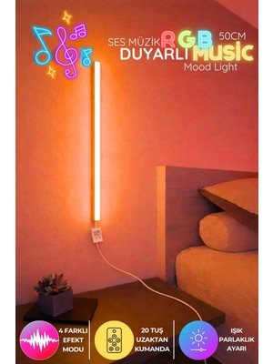 Onerous 50 cm LED Bar Aydınlatma, Müzik Kontrollü, Uzaktan Kumandalı