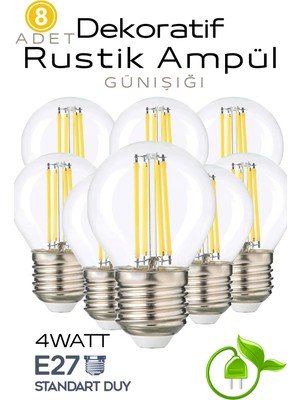 Onerous 4W E27 Günışığı Rustik LED Ampul