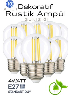 Onerous 4W E27 Günışığı Rustik LED Ampul