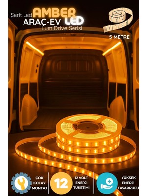 Onerous 5 M 12V Amber LED Şerit, Yapışkanlı