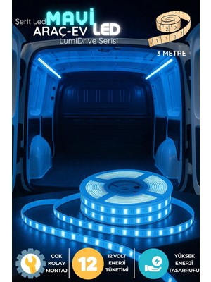 Onerous 3 M 12V Mavi LED Şerit, Yapışkanlı
