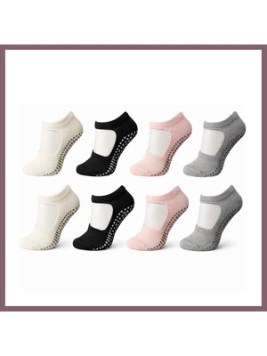 Bezos Kaymaz Taban Yoga ve Pilates Çorabı 8'li Kadın, Silikon Tabanlı Nefes Alabilir Bilek Bantlı Çorap, Ev Yoga Pilates Trambolin Umre Için, 4 Renk · Beden: 36-40 · Renk: Çok Renkli 8 Li Bzss