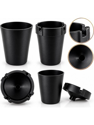 KRT-1164 Kokusuz Plastik Küllük Yuvarlak Siyah- 36'li Paket