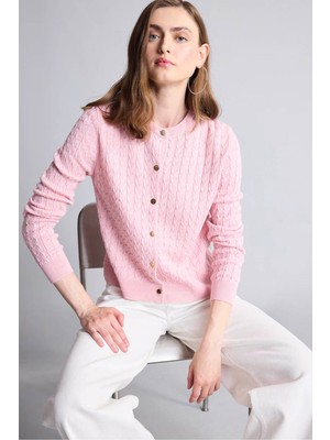Defacto Regular Fit Pembe Kadın Hırka H8479AX/PN426