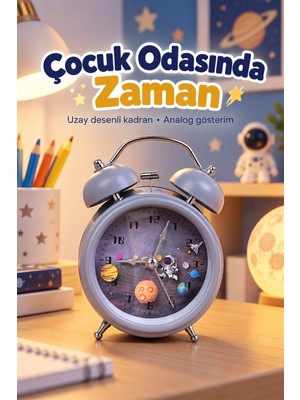Zenviaa Mey Ithalat® Çift Çanlı Analog Çalar Saat Dekoratif Masa Saati ZNV20296545