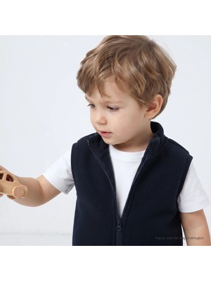 Hellobaby Erkek Bebek Polar Yelek Fermuarlı Dik Yaka Atlet