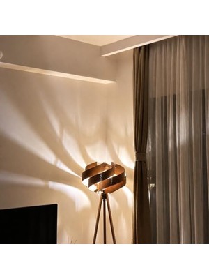 Myg Plus Modern Sarmal Lambader, Ahşap Görünümlü ve Şık Aydınlatma