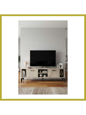 Bezos Linya Tv Sehpası Suntalam Ekru 160X35 cm Bcks