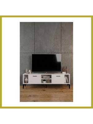 Bezos Linya Tv Sehpası Suntalam Beyaz 160X35 cm Bcks