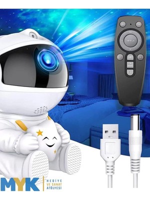 Tr Astronot Projektör LED Işık Lazer Galaxy 360 Yıldız Projeksiyon Aurora Bulutsusu Çocuk Gece