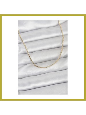 Bezos cm 14K Gold Renk Zincirli 60 cm Kadın Kolye Bcks