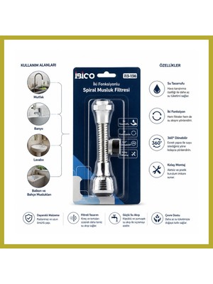 Bezos Musluk Ucu Filtresi 2 Fonksiyonlu 360° Dönebilen (16-19MM) Bcks
