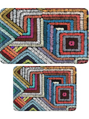 Xml Bayiciniz Tr Sevimli Tasarımlı Mikrofiber 2'li Takım Banyo Paspası, Kaymaz Taban, Makinede Yıkanabilir (4