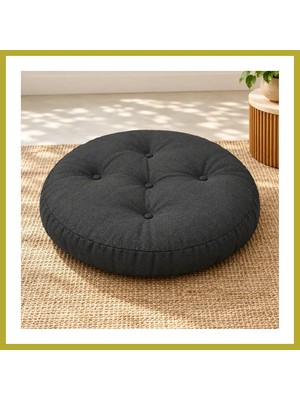 Bezos Kapitone Yuvarlak Yer Minderi · 60 × 60 × 8 cm | Antrasit | Dış Mekân Bcks