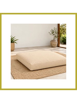Bezos Düz Kare Yer Minderi · 60 × 60 × 8 cm | Krem | Dış Mekân Bcks