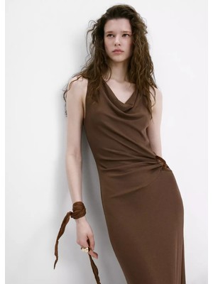 Mango Yanı Drape Büzgülü Elbise