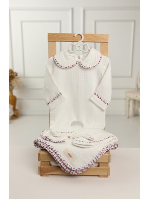 Tly Home Textiles 4’lü Müslin Hastane Çıkışı Seti – %100 Pamuk, 0-3 Ay