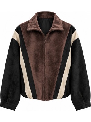 Laluvia Siyah 3 Renkli Bomber Ceket - 261011
