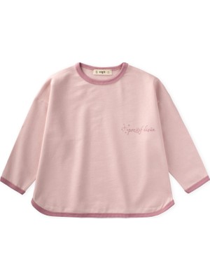 Cigit Geniş Kesim Mevsimlik Uzun Kollu T-Shirt 2-8 Yaş Pudra Pembe