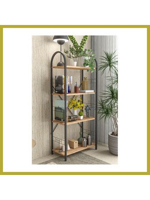 Bezos Metal Kitaplık Kahverengi 150 cm Bcks