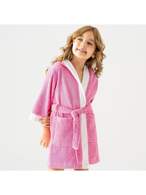 Happy Trend | Pueri |%100 Pamuklu Unisex Çocuk Bornozu Pembe