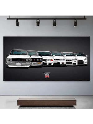 Happy Trend Ajans Kanvas Tablo Nissan Gtr Araba Koleksiyonu Dekoratif Kanvas Tablo 60 x 120