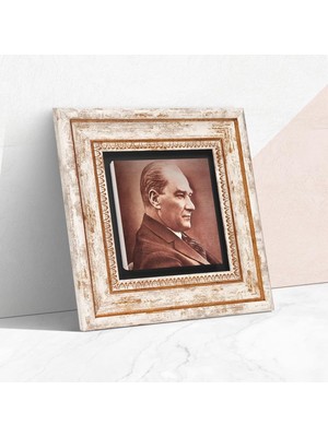 Happy Trend Stone Atatürk Taş Duvar Tablosu - Çerçeveli Taş Tablo - Dekoratif Duvar Sanatı - Modern Ev ve Ofis Duvar Dekoru T1-131