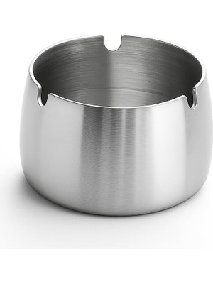 Happy Trend Gümüş Metal Küllük, Modern Tasarım Lüks Kül Tablası, Şık ve Zarif Dekoratif Masaüstü Küllük, Ev ve Ofis Için Ideal Gümüş Rengi Kül Tepsisi, Kolay Temizlenir Metal Kül Kabı