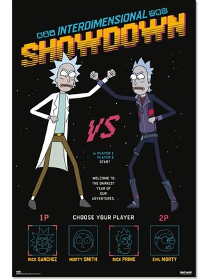 Happy Trend Erik Rick And Morty Interdimensional Showdown Posteri - 35,8 x 24,2 Inç - Shipped Roll-Up - Havalı Poster - Sanat Posteri - Poster ve Baskılar - Duvar Posteri