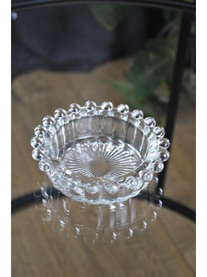 Happy Trend Bubbles Yuvarlak Cam Kristal Lüks Küllük - Kül Tablası - Yuvarlak Kül Tabağı 13 cm