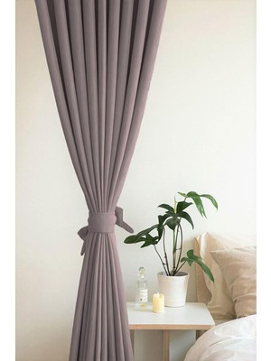 Happy Trend Perde Kadife Görünümlü Kalın Fon Perde - Fon Perde,vizon 100 x 240