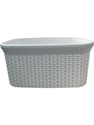 Happy Trend Hasır Desenli Plastik Çamaşır Selesi - 25X35X53CM