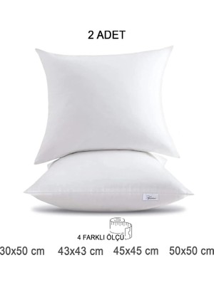 Happy Trend Home 2 Adet Premium Kare Kırlent Iç Yastık 1.kalite Elyaf Dolgulu Oyuncu Koltuk Yastığı (2 Adet, 30X50)