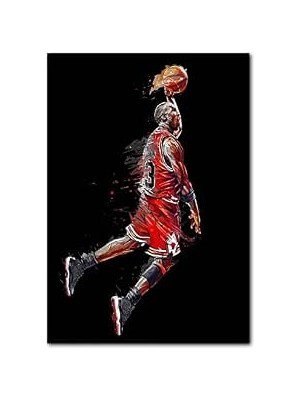 Happy Trend Tablo Michael Jordan 3 Numaralı Forma Smaç Görseli