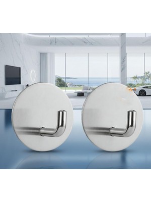 Happy Trend 2'li Banyo ve Mutfak Askı Seti - SUS304 Lazer Kesim Çelik Ultra Güçlü Yapışkanlı Askı Yuvarlak, 7430000722701