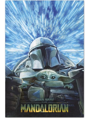 Happy Trend Erik Star Wars The Mandalorian - Hyperspace Poster - 80 x 61,2 cm - Shipped Roll-Up - Havalı Poster - Sanat Posteri - Poster ve Baskılar - Duvar Posteri