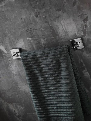 Happy Trend Haus Delmeye Son Yapışkanlı Banyo Mutfak Uzun Havluluk Askısı Krom Y-405