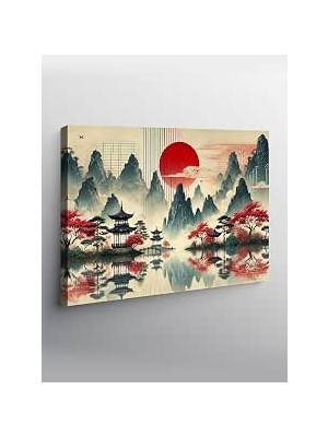 Happy Trend Mega Kanvas Tablo Japon Dağ Sanatı YTCNVS500510, 50 x 70