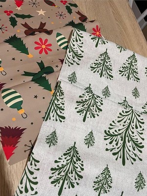 Happy Trend Desen Runner Christmas Yeniyıl Runner 40 x 140 - 2 Adet