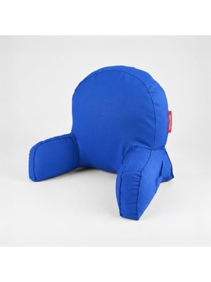 Happy Trend Kolçaklı Okuma Yastığı Sırt Minderi Tv Izleme Yastığı Bel Destek Ergonomik Fermuarlı Yastık (Mavi)
