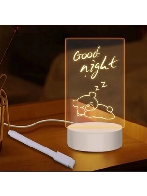 Eco Lounge USB Kablolu Işıklı Kendiliğinden Beyaz Kalemli-Silgili Kreatif 3D Görselleştirme LED Lambası