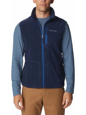 Columbia AM1056 Fast Trek Fleece Vest Koyu Lacivert Erkek Dik Yaka Regular Fit Polar Sweatshirt