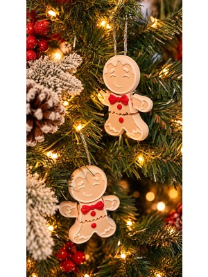 Printlabtr Gingerbread 2’li Kurabiye Adam Yılbaşı Ağacı Süsü Seti 3D Baskı Noel Çam Ağacı Süsleri Yeni Yıl Dekorasyonu