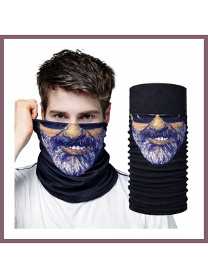 Bezos Sakallı Yüz Desenli Baf Buff ? Çok Amaçlı Boyunluk & Maske 1 No Bzss