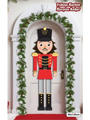 Büyük Boy Karton Kurşun Asker Yılbaşı Kapı Süsü 40X130 cm - Fındıkkıran Kapı ve Duvar Dekoru