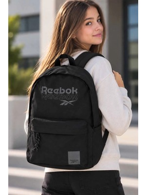 Reebok Kız Çocuk Siyah Okul Çantası Geniş Bölmeli Günlük Sırt Çantası 45X33X14 cm